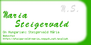 maria steigervald business card
